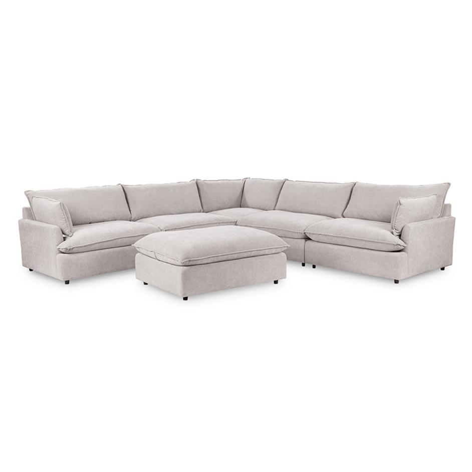 Caplan Upholstered 6pc Modular Sectional w/ Ottoman Elite by Classic Home