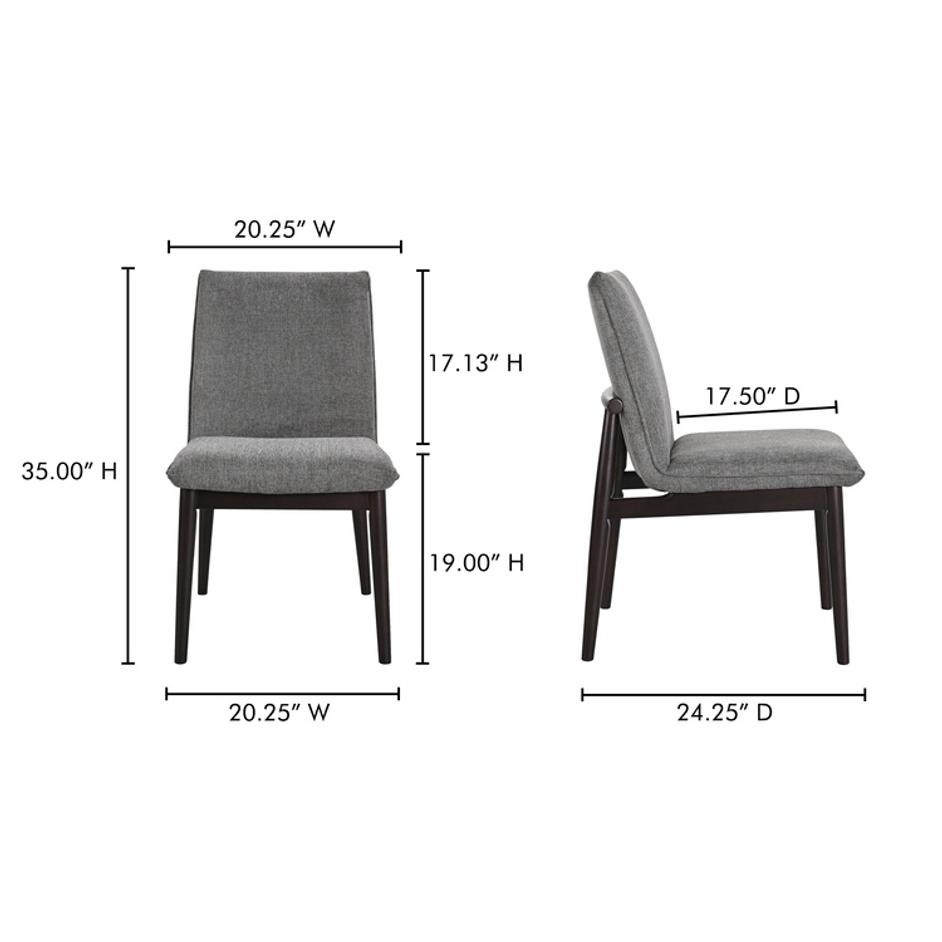 Charlie Dining Chair Dark Grey – Set Of Two by Moes Home