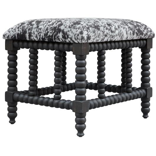 Rancho Faux Cow Hide Small Bench by Uttermost
