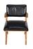 Dolores Teak Chair in Satin Finish with Black Leather by Noir Furniture