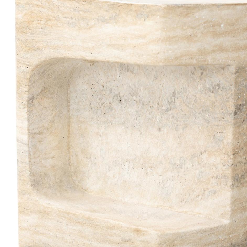 Clementine End Table In Textured Sandy Grey by Four Hands