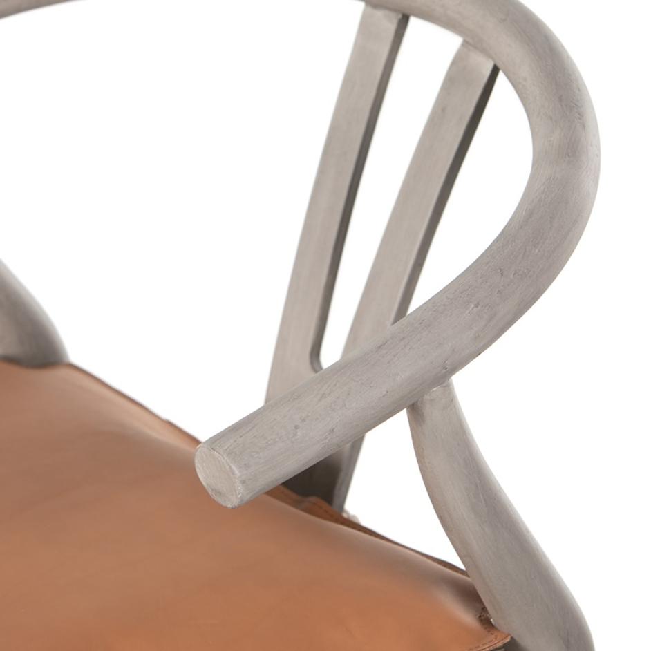 Muestra Stool W Cushion In Wht Grey In Bar by FOUR HANDS