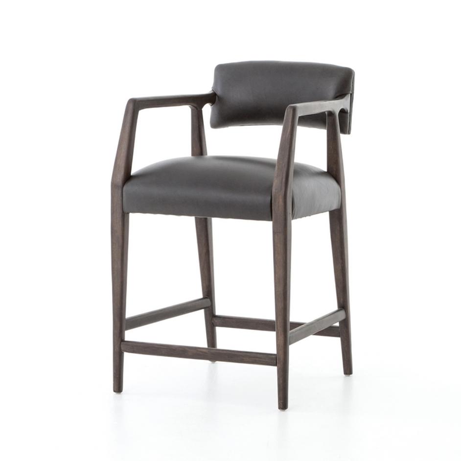 Tyler Counter Stool-Chaps Ebony by FOUR HANDS