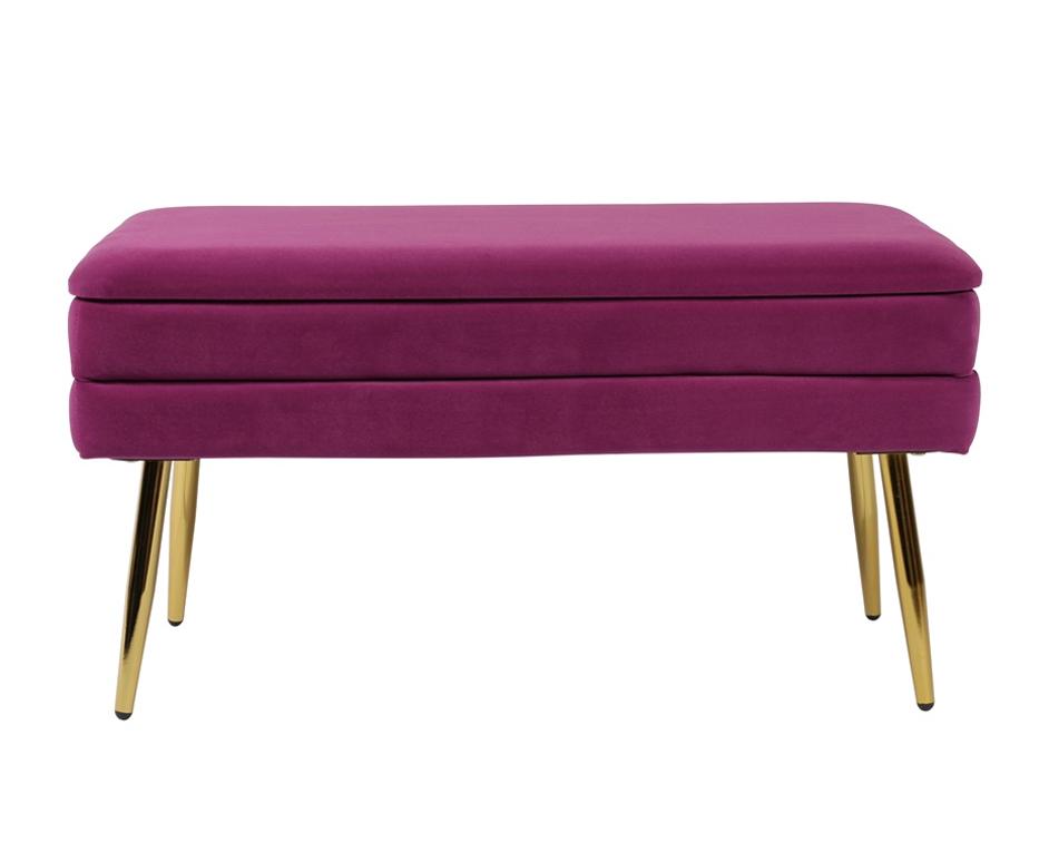 Ziva Plum Velvet Storage Bench by tov furniture