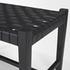 Shane Black Wood w/ Woven Black Leather Bench by Mercana
