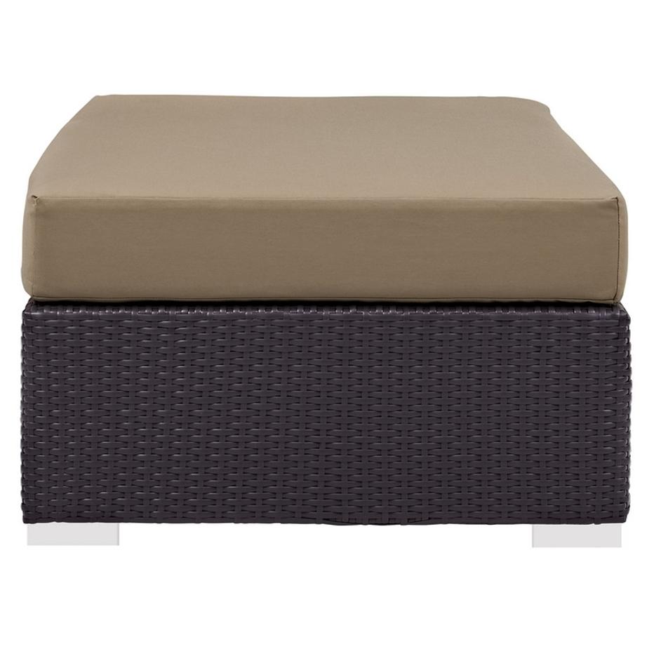 Minerva Outdoor Patio Fabric Rectangle Ottoman In Espresso Mocha by Modway Furniture
