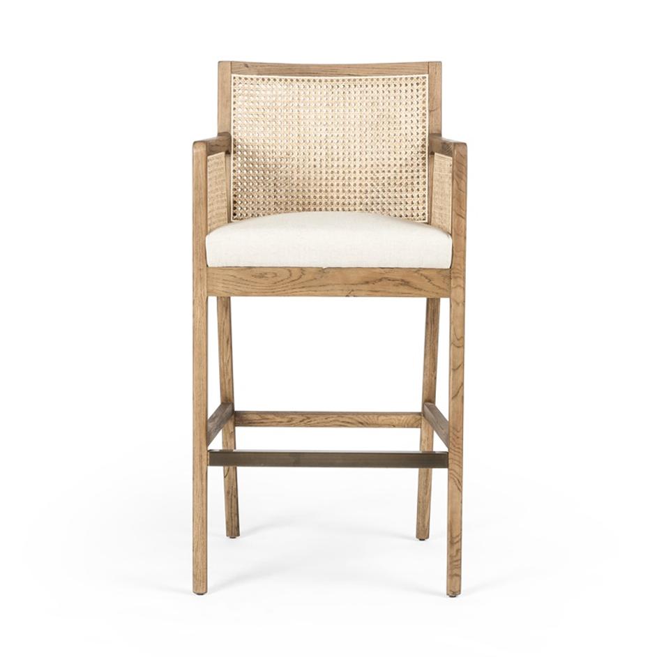 Antonia Stool In Savile Flax In Bar by FOUR HANDS