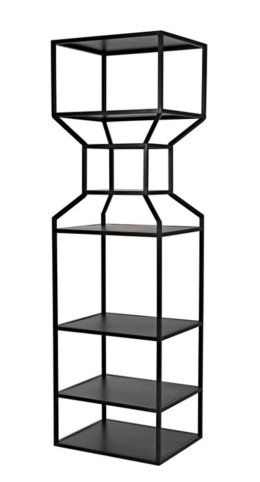 Downtown A Industrial Steel Bookcase in Matte Black by Noir Furniture