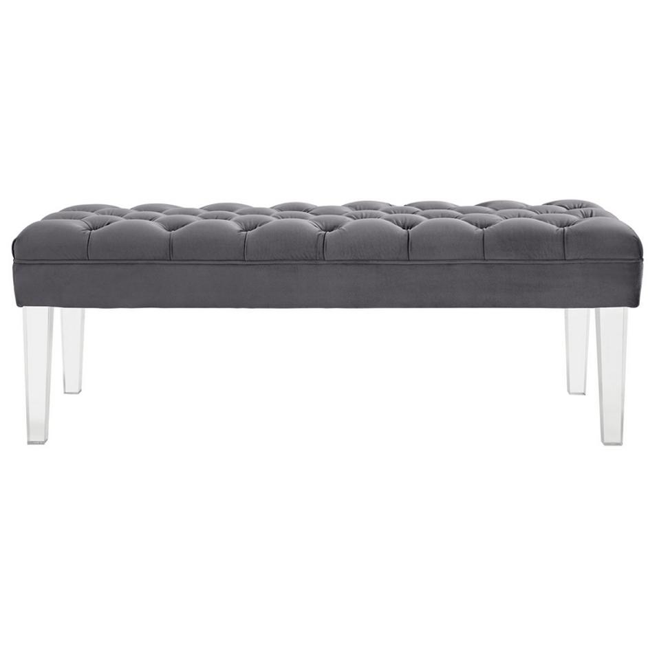 Percival Performance Velvet Bench In Gray by Modway Furniture