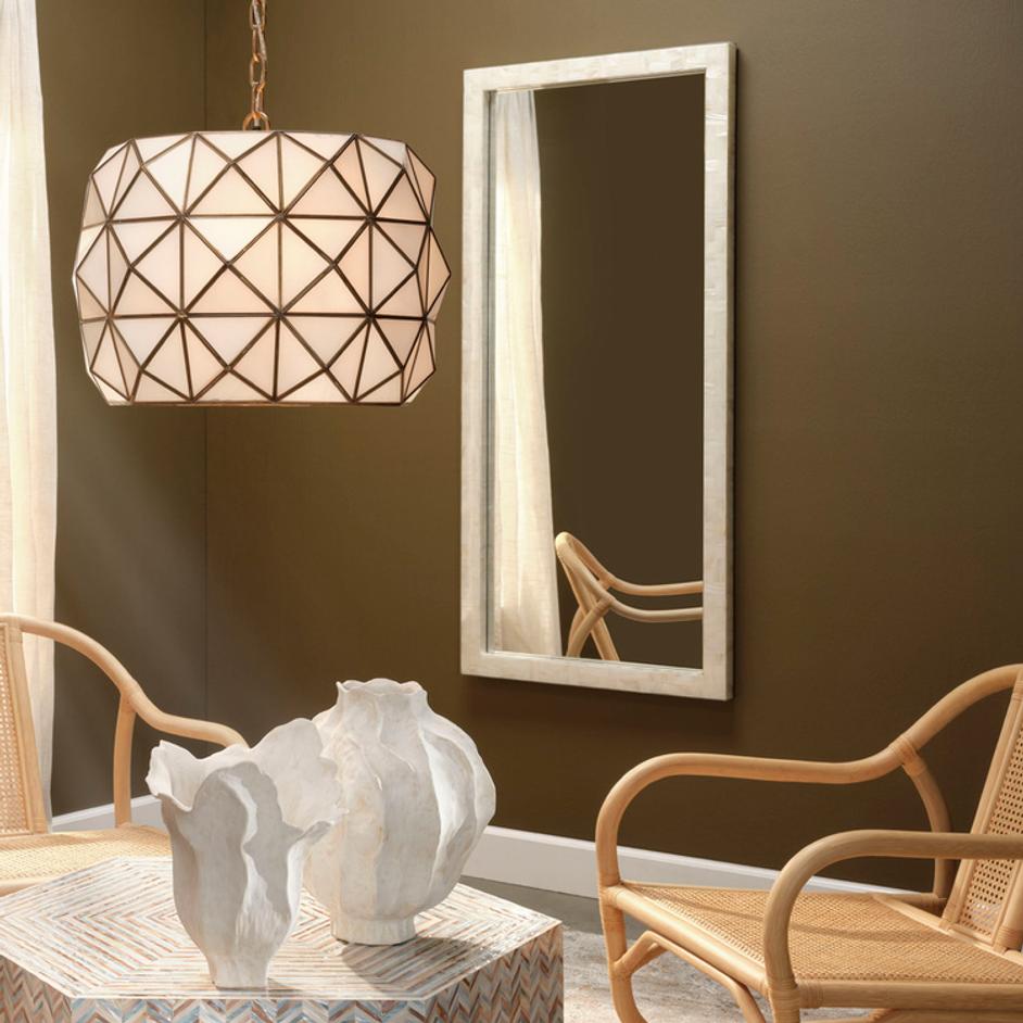 Monroe Mother of Pearl Rectangle Floor Mirror by Jamie Young