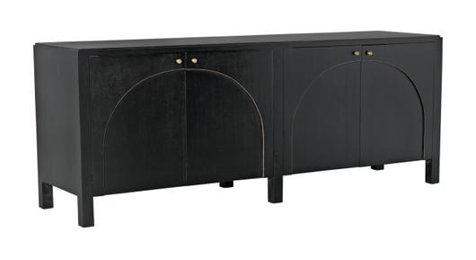 Weston Sideboard, Hand Rubbed Black with Light Brown Trim by Noir Furniture