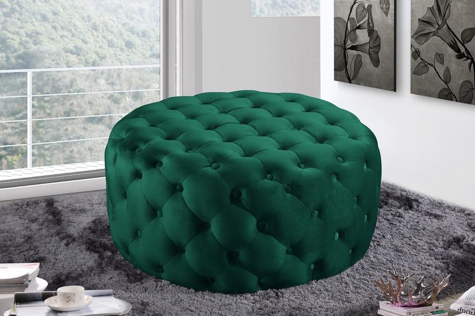 Percy Ottoman/Bench In Green Velvet by Meridian Furniture