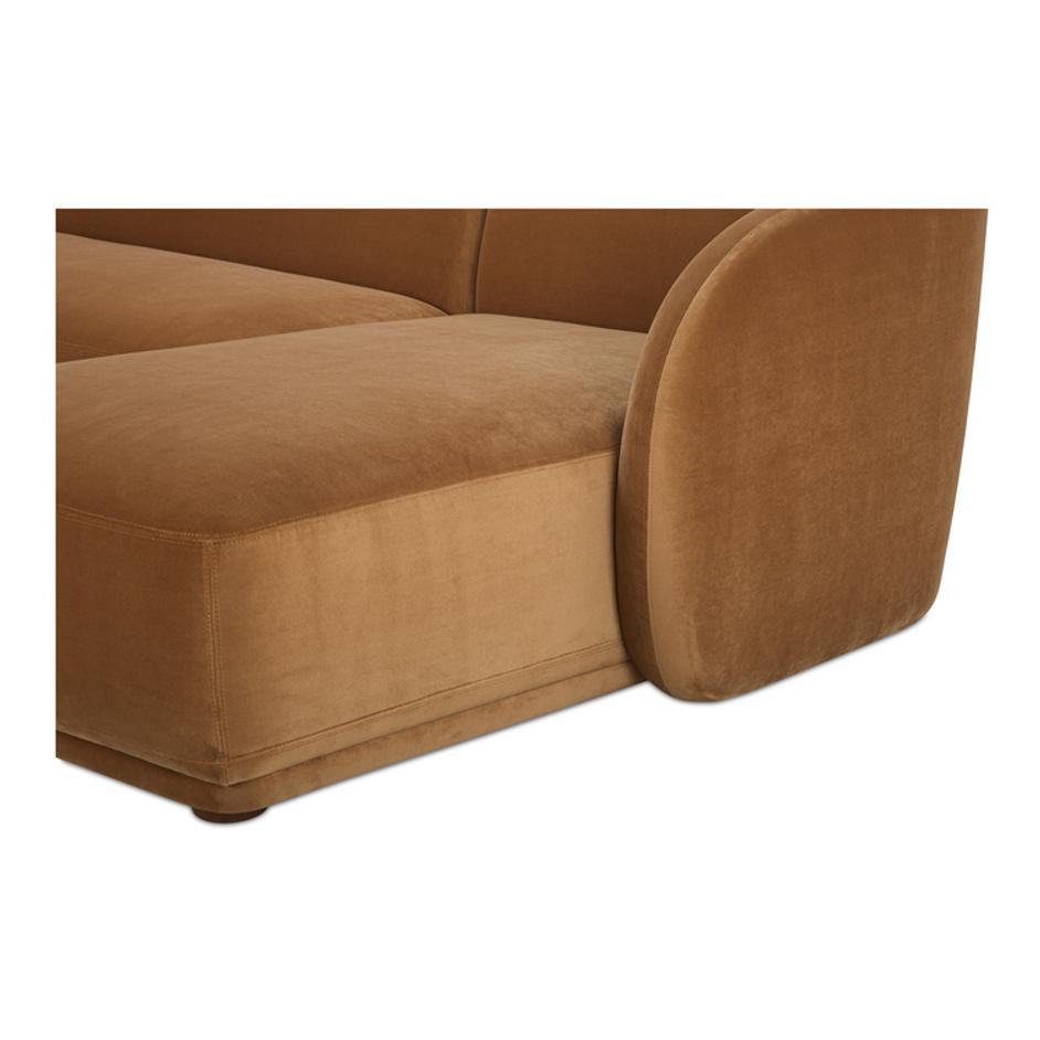 Faye Right Sectional Tan Faux Mohair by Moes Home