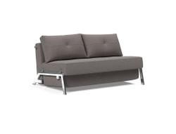 CUBED FULL SOFA BED in MIXED DANCE GREY FABRIC WITH Chrome legs 521 by INNOVATION USA
