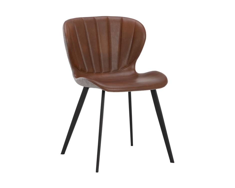 ARABELLA DINING CHAIR - BRAVO COGNAC / NOVEMBER GREY by Sunpan