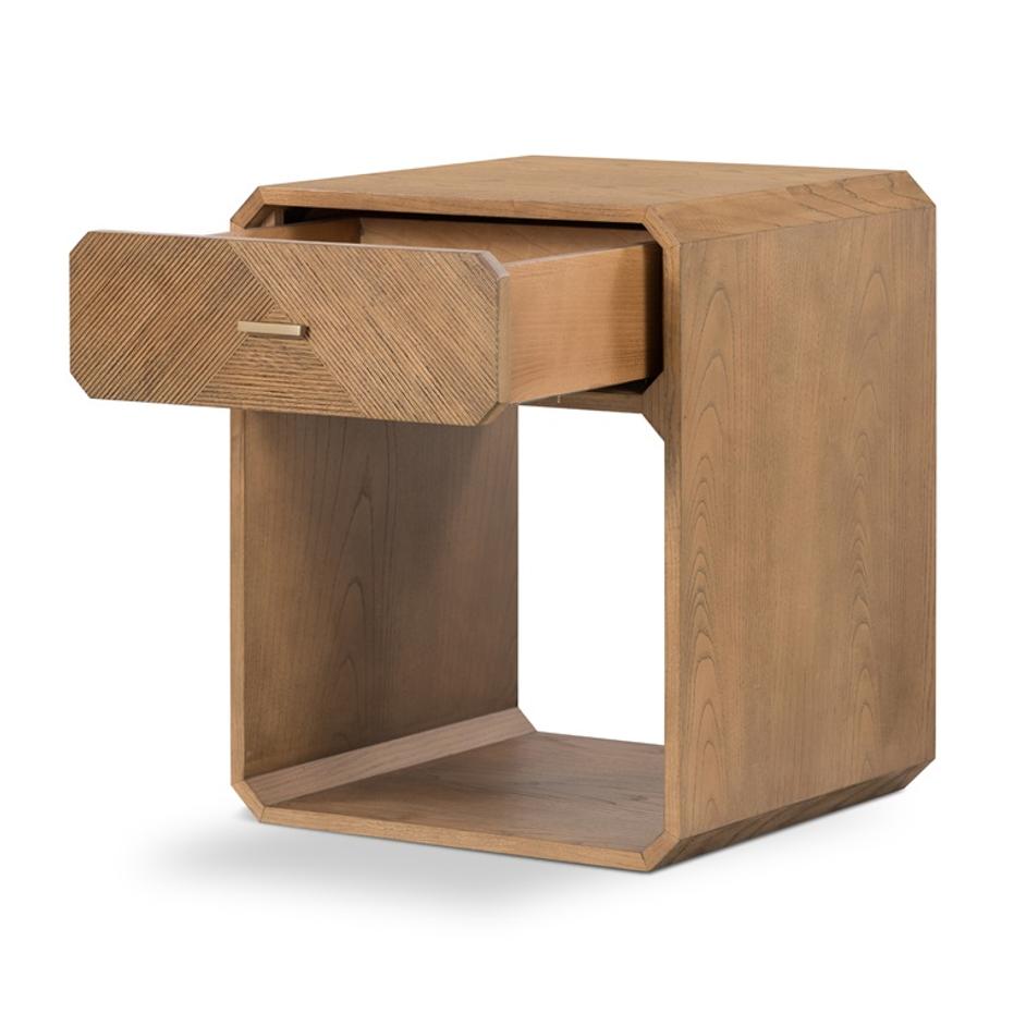 Caspian Nightstand In Natural Ash Veneer by FOUR HANDS