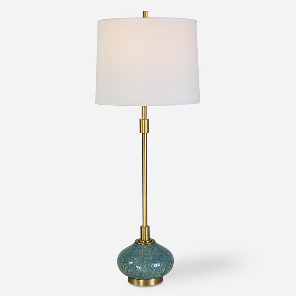 Kaimana Aged Blue Buffet Lamp by Uttermost