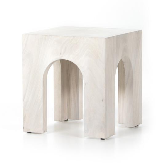 Fausto End Table In Bleached Guanacaste by FOUR HANDS