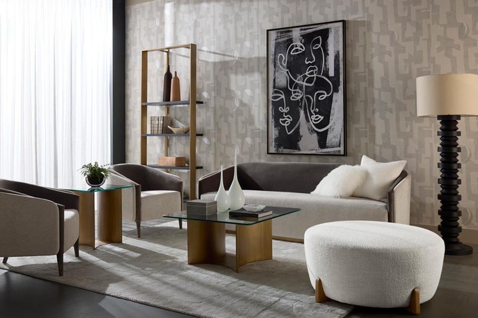 DALTON BOOKCASE - ANTIQUE BRASS - BLACK by Sunpan