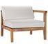 Longboat Outdoor Patio Teak Wood 2-Seater Loveseat In Natural White by Modway Furniture