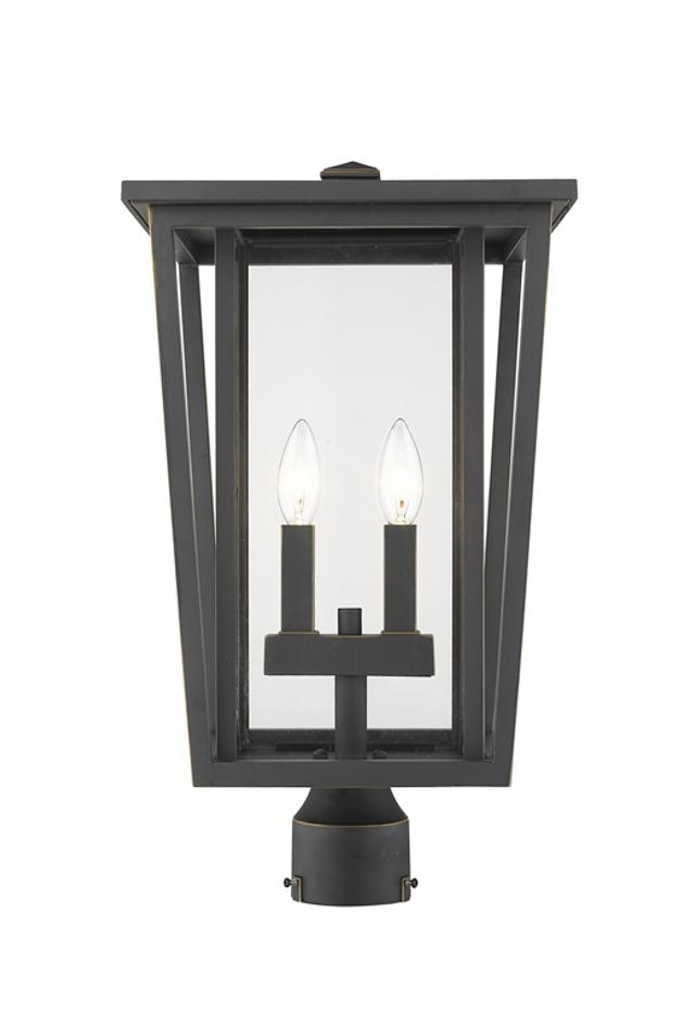 Seoul 2 Light Outdoor Post Mount Fixture in Oil Rubbed Bronze Finish by Z-Lite