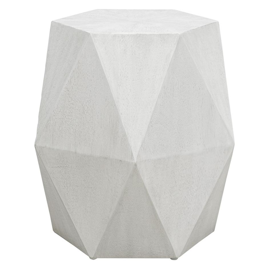 Volker White Geometric Accent Table by Uttermost
