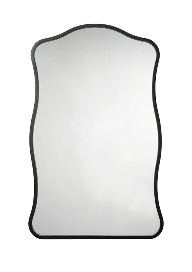 Aurora Wavy Iron Wall Mirror, Black by Jamie Young