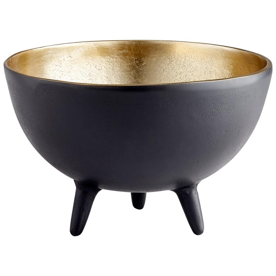 Inca Bowl in Matt Black and Gold by Cyan Design