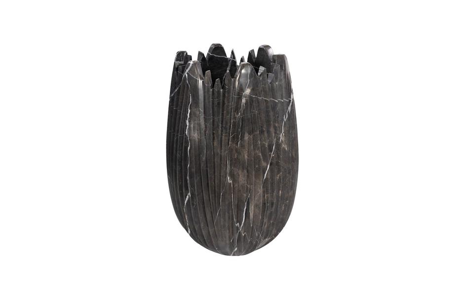 Marble Cocoon Vase, Black, Smallallall by Phillips Collection