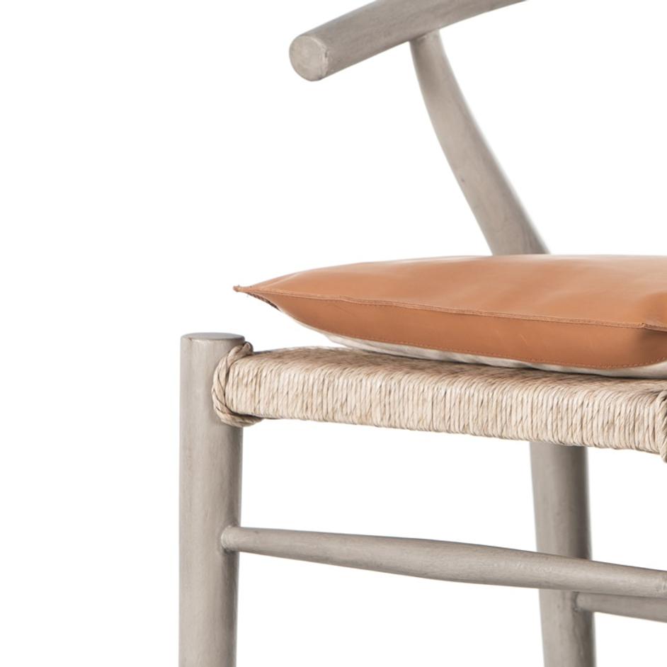 Muestra Stool W Cushion In Wht Grey In Bar by FOUR HANDS