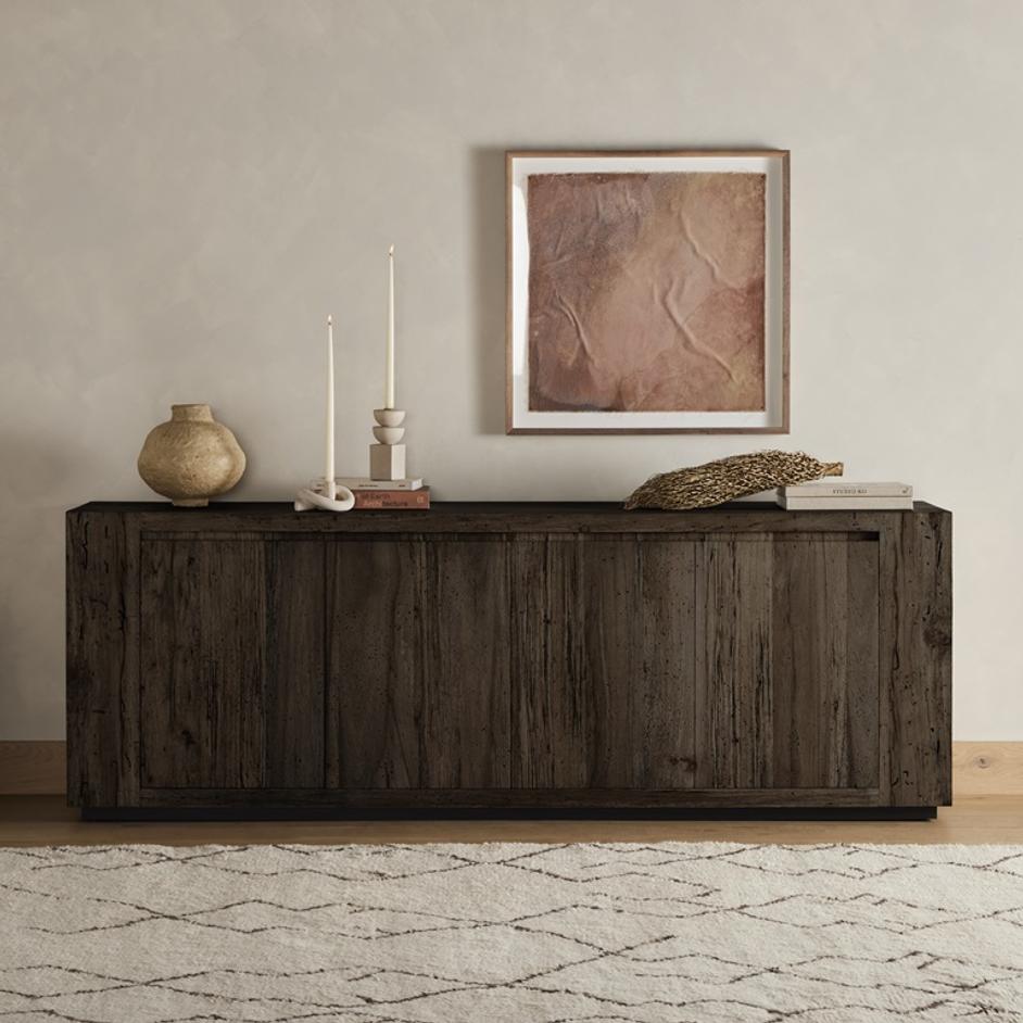 Abaso Sideboard In Ebony Rustic by FOUR HANDS