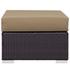 Minerva Outdoor Patio Fabric Square Ottoman In Espresso Mocha by Modway Furniture