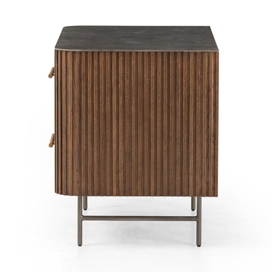 Fletcher Large Nightstand In Terra Brown by FOUR HANDS