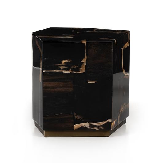 Shep End Table In Polished Petrified Wood by FOUR HANDS