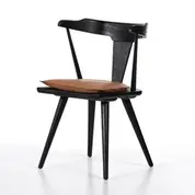 Ripley Dining Chair W Cushion In Black Oak by FOUR HANDS