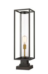Dunbroch 1 Light Outdoor Pier Mounted Fixture in Deep Bronze + Outdoor Brass Finish by Z-Lite