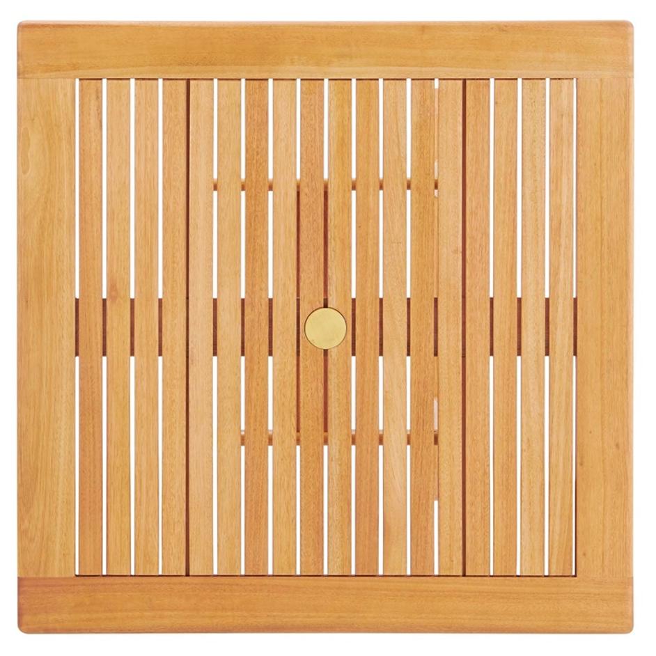 Usamah 36" Square Outdoor Patio Eucalyptus Wood Dining Table In Natural by Modway Furniture