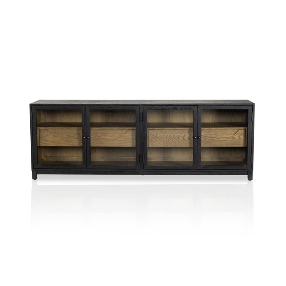 Millie Media Console - Drifted Matte Black by Four Hands