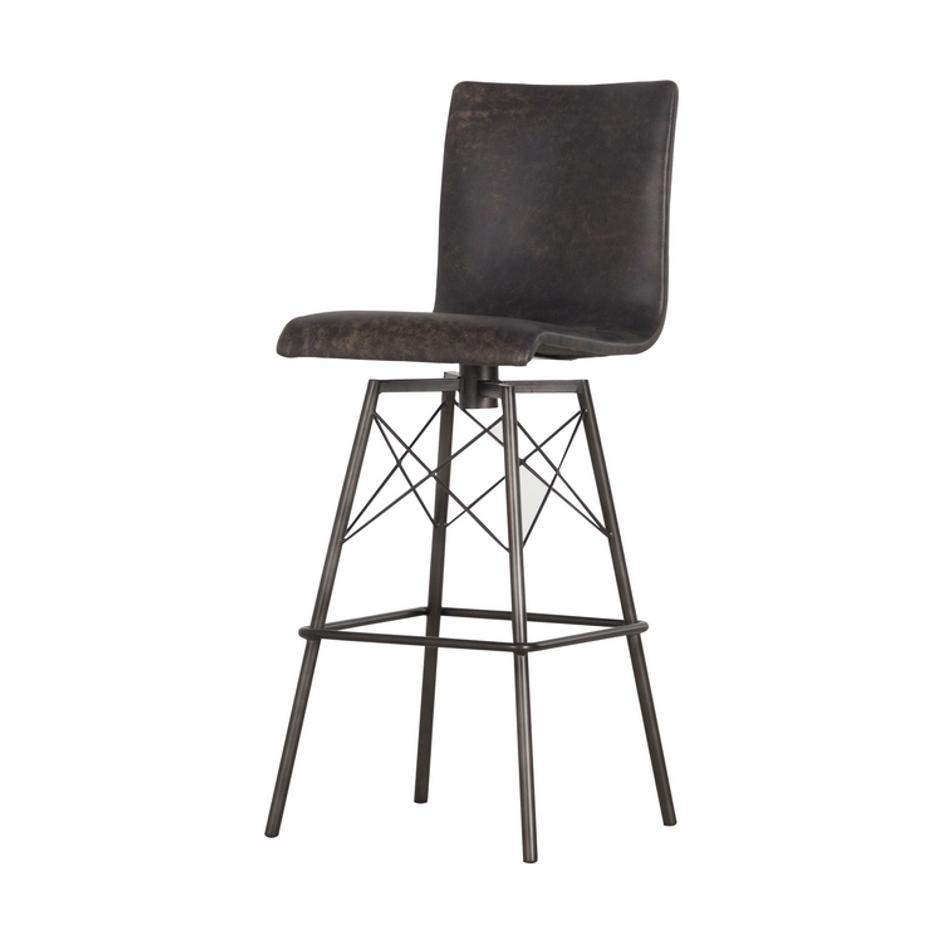 Diaw Bar Stool-Rialto Ebony by FOUR HANDS