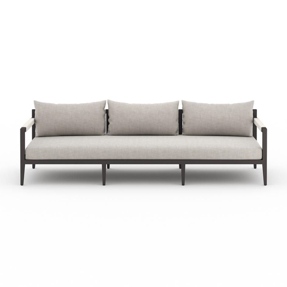 Sherwood Outdoor Sofa 93" in Bronze/Stone by FOUR HANDS