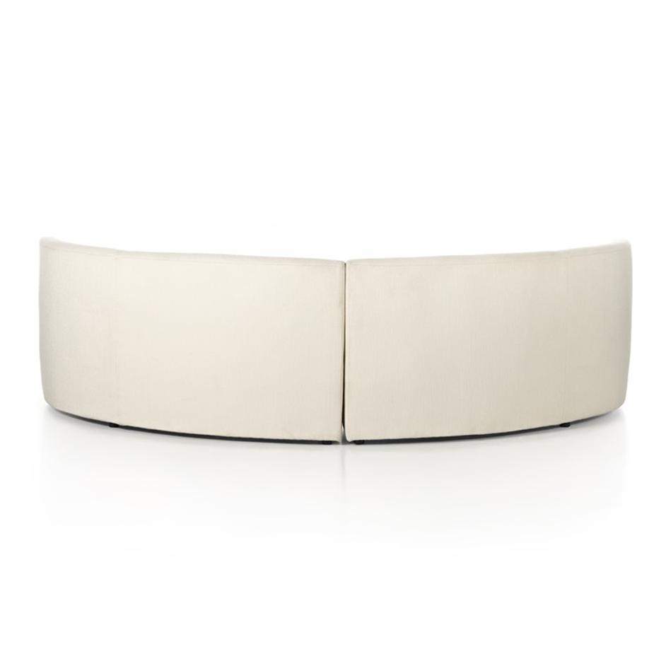 Sanda Dining Banquette In Kerbey Ivory by FOUR HANDS