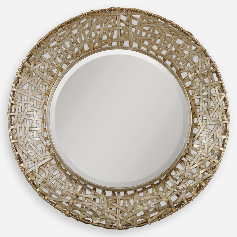 Alita Champagne Woven Metal Mirror by Uttermost