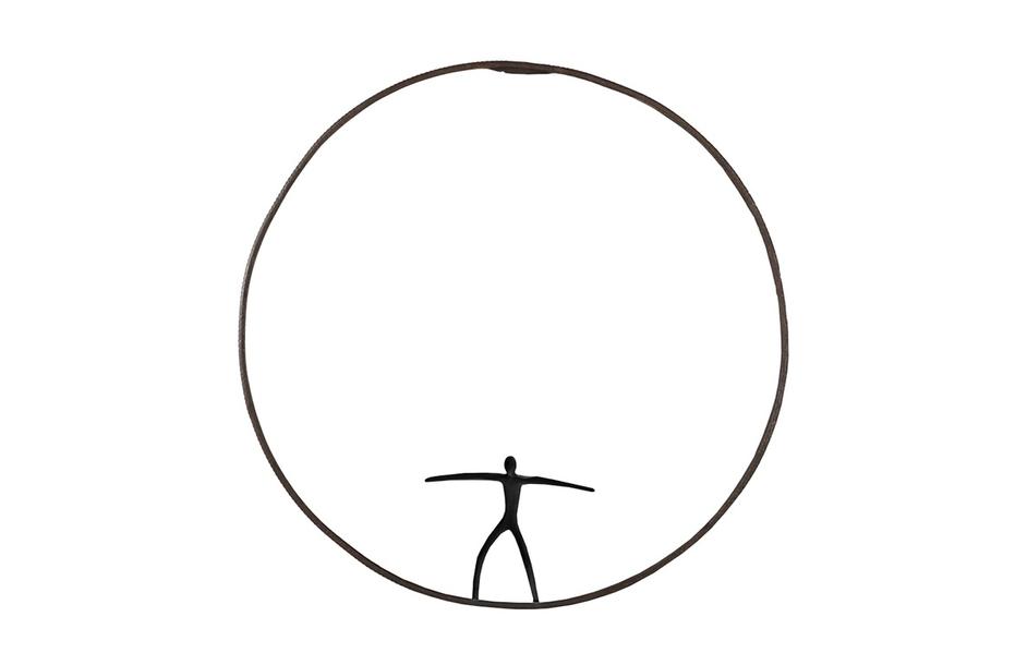 Olympic Figure in Iron Ring, Black, Rust,  Style C by PHILLIPS COLLECTION