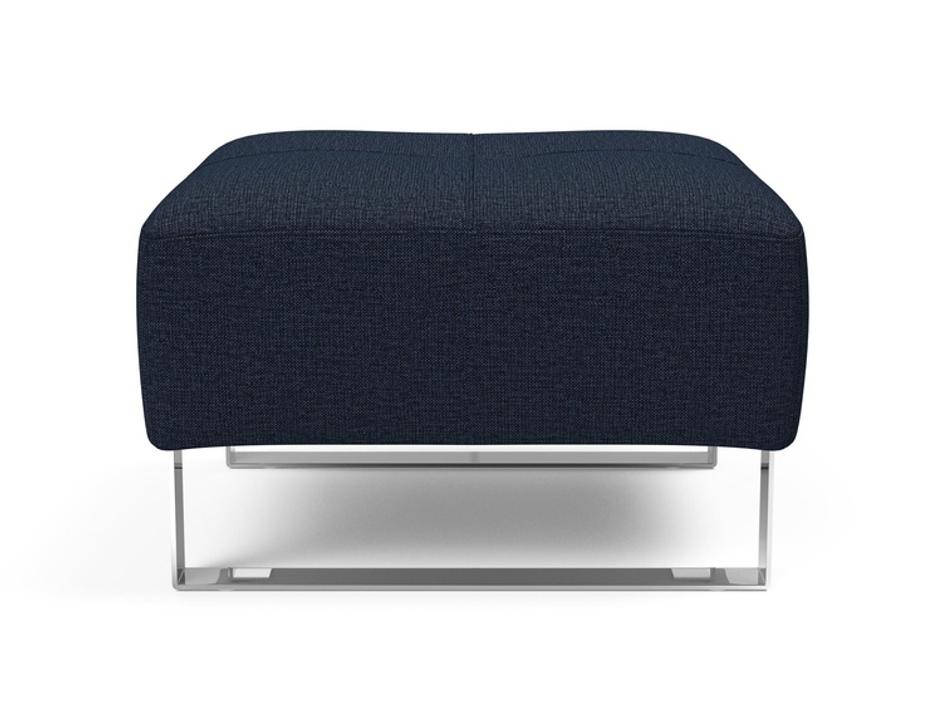 DELUXE EXCESS OTTOMAN in MIXED DANCE BLUE FABRIC WITH Chrome legs 528 by INNOVATION USA