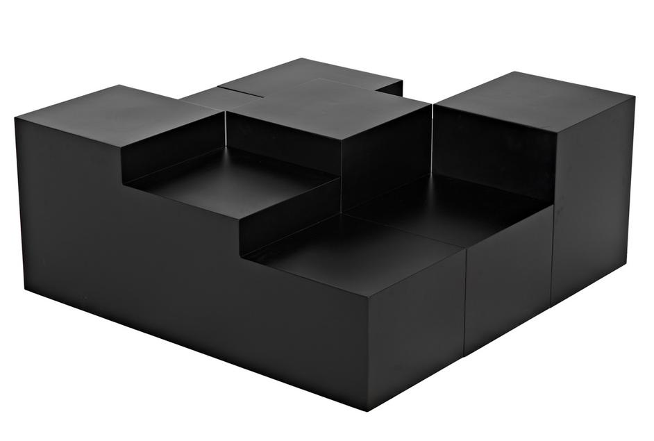 Stein Industrial Steel Coffee Table in Matte Black by Noir Furniture