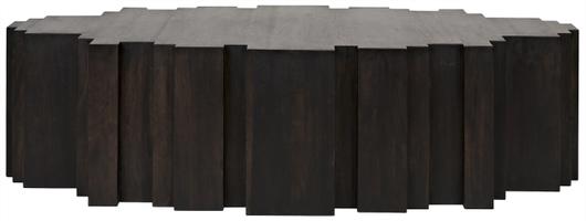 Royce Ebony Walnut Coffee Table in Walnut and Veneer Finish by Noir Furniture