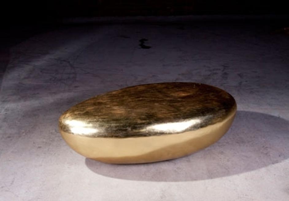 River Stone Cocktail Table, Gold Leaf, Large by PHILLIPS COLLECTION