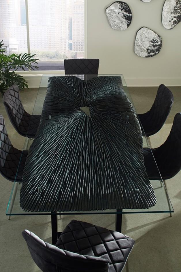 Wisp Wall Tile, Chamcha Wood, Silver Leaf on Black by PHILLIPS COLLECTION