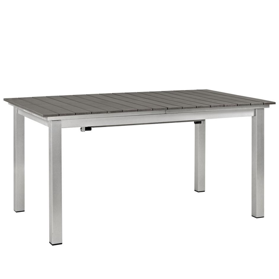 Nantucket Outdoor Patio Wood Dining Table In Silver Gray by Modway Furniture