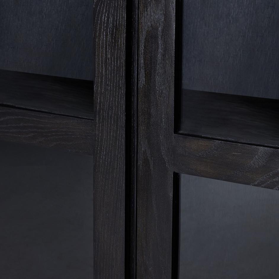 Warby Cabinet In Worn Black Veneer by Four Hands